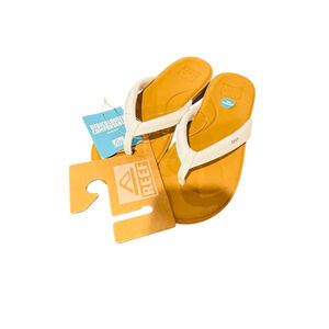 Women's Reef Cushion Cloud Tan White Flip Flop Sandals Size 11